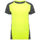 Спортивная футболка Zolder женская, неоновый желтый/меланжевый черный (2XL), арт. 026002103