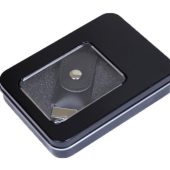 Металлическая коробочка G04 черного цвета с прозрачным окошком, арт. 025951303
