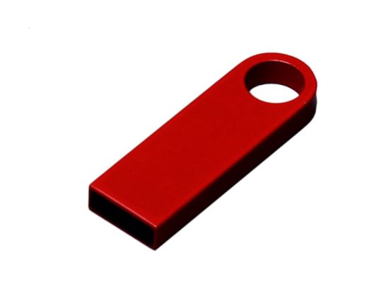 USB 2.0-флешка на 4 Гб с мини чипом и круглым отверстием, красный (4Gb), арт. 025941003