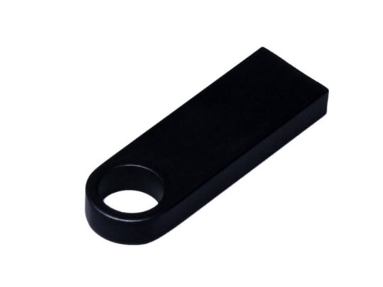 USB 2.0-флешка на 512 Мбайт с мини чипом и круглым отверстием, черный (512Mb), арт. 025940003