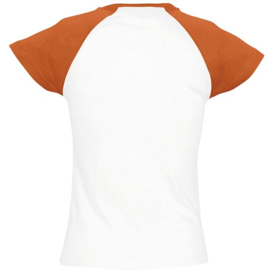 Футболка женская Milky 150 белая с оранжевым, размер XL