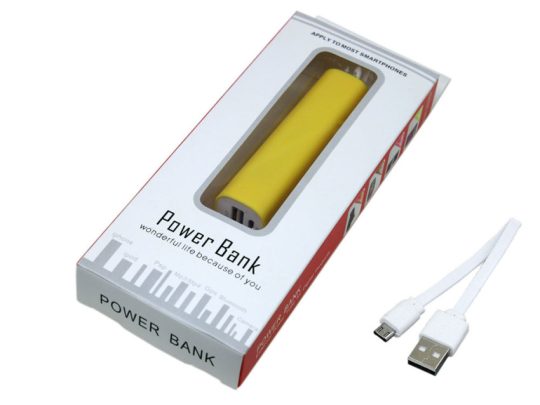 PB030 Универсальное зарядное устройство power bank  прямоугольной формы. 2200MAH. Желтый (2200 mAh), арт. 025948703