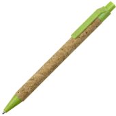 Ручка из пробки и переработанной пшеницы шариковая Evora, пробка/зеленый, арт. 025902103