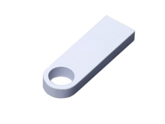 USB 2.0-флешка на 32 Гб с мини чипом и круглым отверстием, белый (32Gb), арт. 025942203