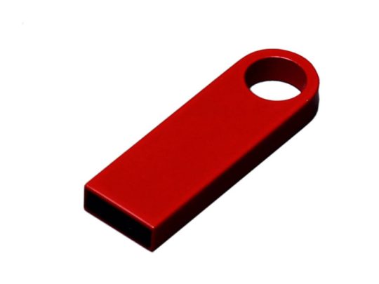 USB 2.0-флешка на 32 Гб с мини чипом и круглым отверстием, красный (32Gb), арт. 025942503