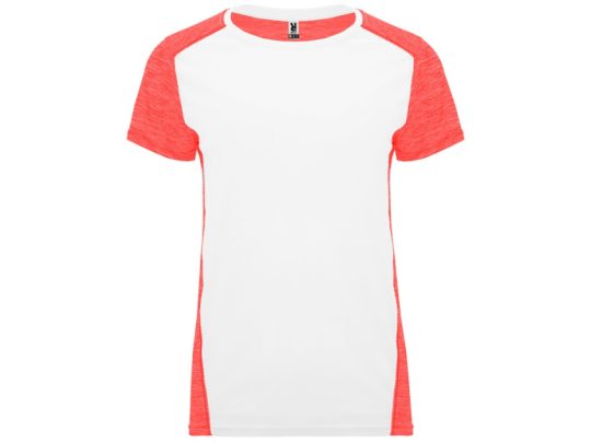 Спортивная футболка Zolder женская, белый/меланжевый неоновый коралловый (S), арт. 026002203