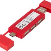 Mulan Двойной USB 2.0-хаб, красный, арт. 025936703
