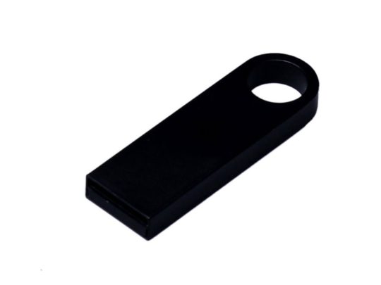 USB 2.0-флешка на 32 Гб с мини чипом и круглым отверстием, черный (32Gb), арт. 025942303