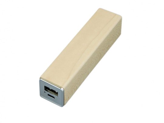 PB-wood1 Универсальное зарядное устройство power bank прямоугольной формы. 2600MAH. Белый (2600 mAh), арт. 025949903