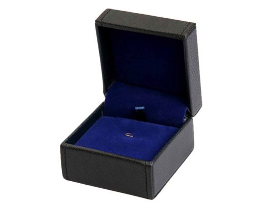 Кожаная подарочная упаковка  G01-BK. Черный цвет, с синим ложементом., арт. 025950803