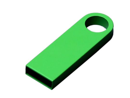 USB 2.0-флешка на 512 Мбайт с мини чипом и круглым отверстием, зеленый (512Mb), арт. 025940403