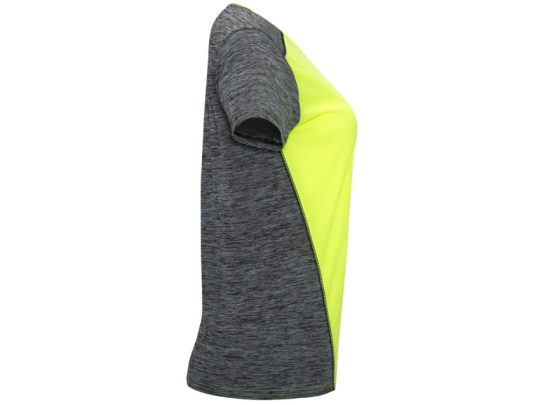 Спортивная футболка Zolder женская, неоновый желтый/меланжевый черный (S), арт. 026001703