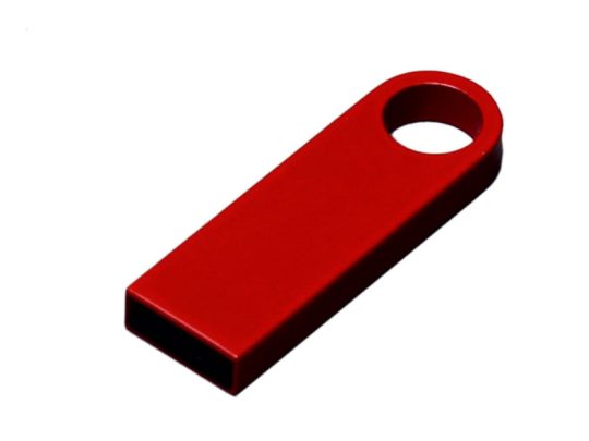 USB 2.0-флешка на 128 Гб с мини чипом и круглым отверстием, красный (128Gb), арт. 025943703