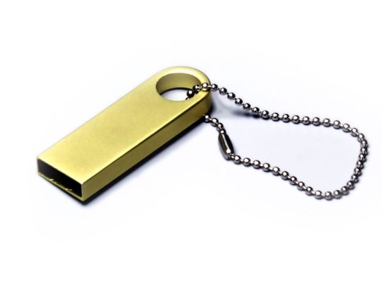 USB 2.0-флешка на 4 Гб с мини чипом и круглым отверстием, золотистый (4Gb), арт. 025940803