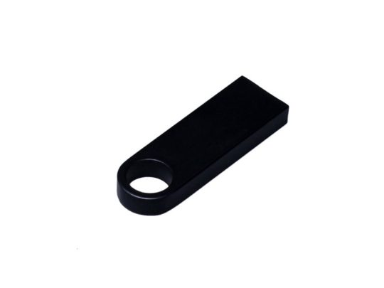 USB 2.0-флешка на 512 Мбайт с мини чипом и круглым отверстием, черный (512Mb), арт. 025940003