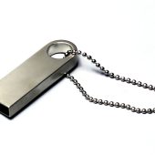 USB 2.0-флешка на 4 Гб с мини чипом и круглым отверстием, серебристый (4Gb), арт. 025940503