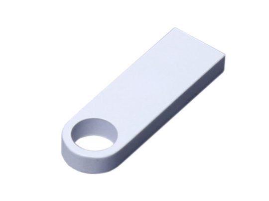 USB 2.0-флешка на 16 Гб с мини чипом и круглым отверстием, белый (16Gb), арт. 025941703
