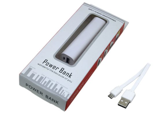 PB030 Универсальное зарядное устройство power bank  прямоугольной формы. 2200MAH. Белый (2200 mAh), арт. 025948103