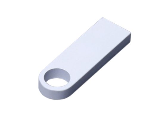 USB 2.0-флешка на 8 Гб с мини чипом и круглым отверстием, белый (8Gb), арт. 025941203