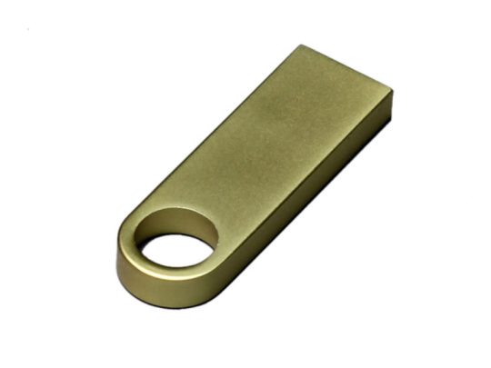 USB 2.0-флешка на 128 Гб с мини чипом и круглым отверстием, золотистый (128Gb), арт. 025943503