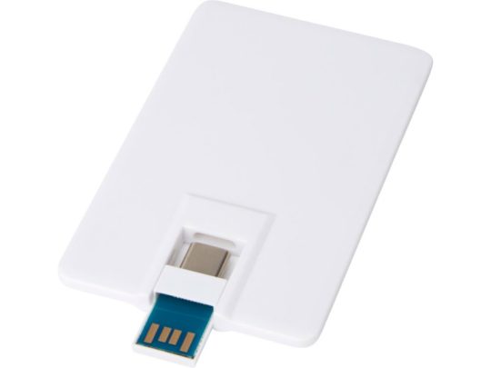 Duo Slim USB-накопитель емкостью 64ГБ и разъемами Type-C и USB-A 3.0, белый, арт. 025925403