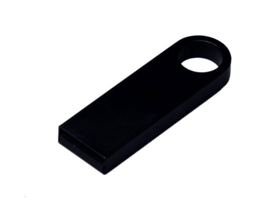 USB 2.0-флешка на 8 Гб с мини чипом и круглым отверстием, черный (8Gb), арт. 025941303