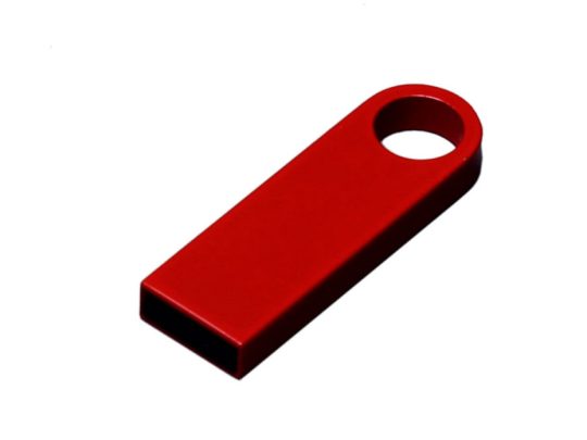 USB 2.0-флешка на 64 Гб с мини чипом и круглым отверстием, красный (64Gb), арт. 025943003