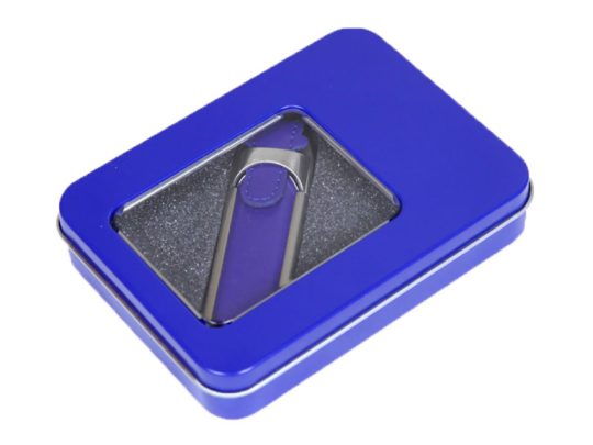 Металлическая коробочка G04 синего цвета с прозрачным окошком, арт. 025950903