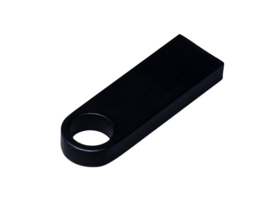 USB 2.0-флешка на 4 Гб с мини чипом и круглым отверстием, черный (4Gb), арт. 025940703