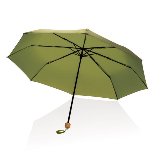 Компактный зонт Impact из RPET AWARE™ с бамбуковой рукояткой, d96 см , арт. 026029306
