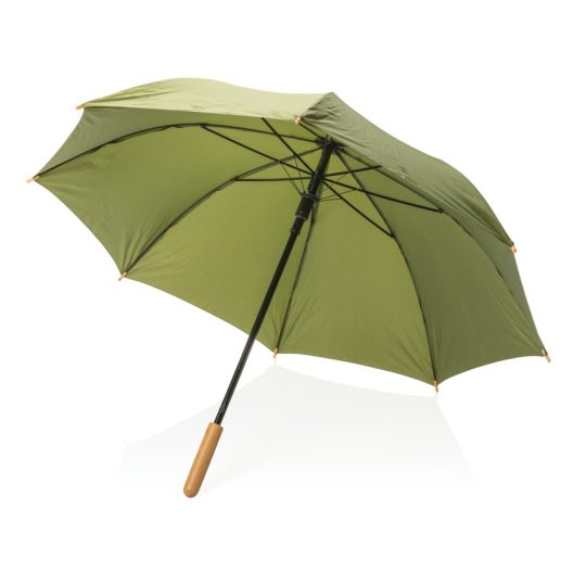 Автоматический зонт-трость с бамбуковой рукояткой Impact из RPET AWARE™, d103 см, арт. 026034006