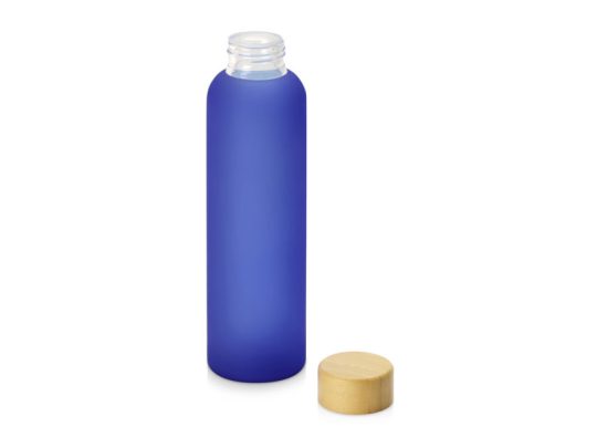 Стеклянная бутылка с бамбуковой крышкой Foggy, 600мл, синий, арт. 026055503