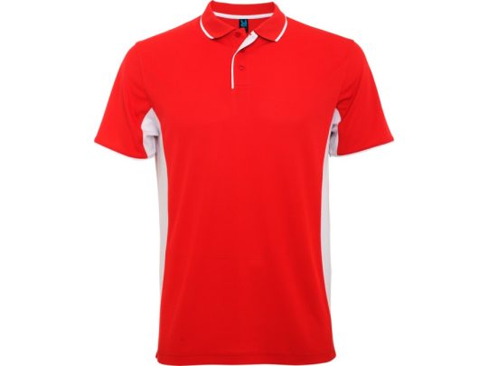 Рубашка поло Montmelo мужская с длинным рукавом, красный/белый (2XL), арт. 026126903