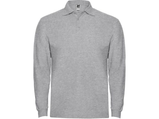 Рубашка поло Estrella мужская с длинным рукавом, серый меланж (XL), арт. 026125403