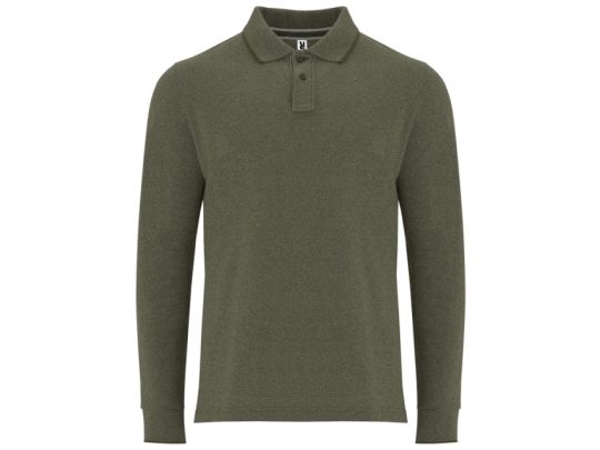 Рубашка поло Dylan мужская с длинным рукавом, меланжевый армейский зеленый (S), арт. 026110803