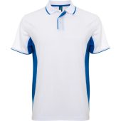 Рубашка поло Montmelo мужская с длинным рукавом, белый/королевский синий (2XL), арт. 026126003