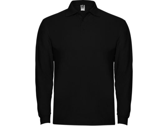 Рубашка поло Estrella мужская с длинным рукавом, черный (3XL), арт. 026123203