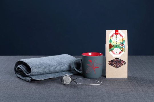 Теплый набор — кружка чай шарф, арт. BLB-004
