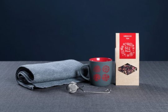 Теплый набор — кружка чай шарф, арт. BLB-004