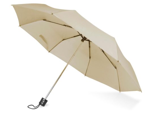 Зонт складной Columbus, механический, 3 сложения, с чехлом, бежевый, арт. 026041503