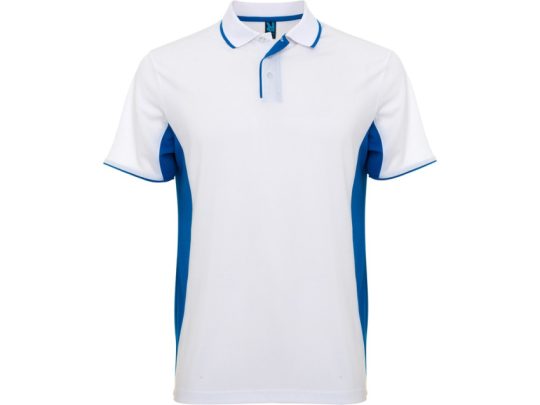 Рубашка поло Montmelo мужская с длинным рукавом, белый/королевский синий (L), арт. 026125803