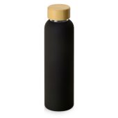 Стеклянная бутылка с бамбуковой крышкой Foggy, 600мл, черный, арт. 026055403