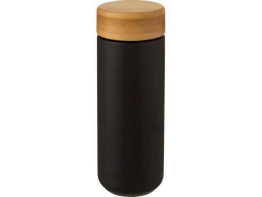 Lumi керамическая кружка объемом 300 мл с бамбуковой крышкой, черный, арт. 026585803