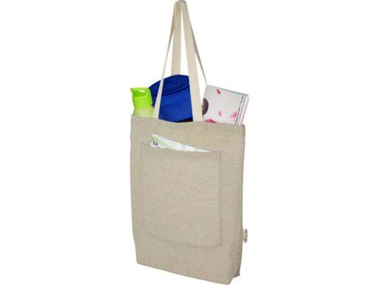 Эко-сумка Rainbow из переработанного хлопка с передним карманом, арт. 026597603