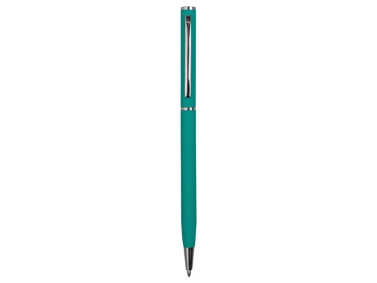 Ручка металлическая шариковая Атриум с покрытием софт-тач, бирюзовый, арт. 026299303