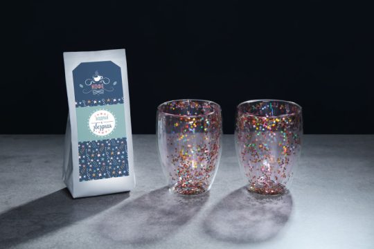 Набор пара стаканов, кофе — Бодрая и звездная, арт. BLB-035