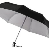 Зонт Alex трехсекционный автоматический 21,5, черный/серебристый, арт. 026290503