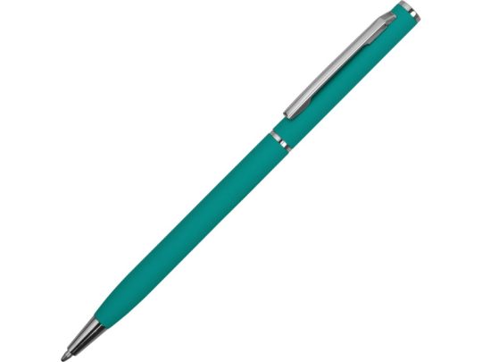 Ручка металлическая шариковая Атриум с покрытием софт-тач, бирюзовый, арт. 026299303