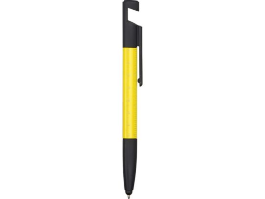 Ручка-стилус пластиковая шариковая многофункциональная (6 функций) Multy, желтый, арт. 026312603
