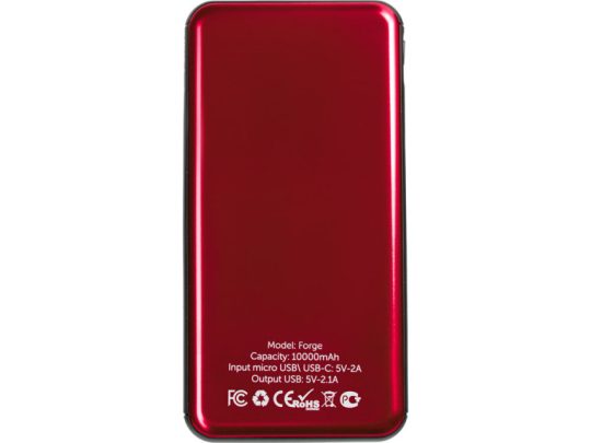 Внешний аккумулятор Forge, Evolt, металл, 10000mah, красный, арт. 026303503